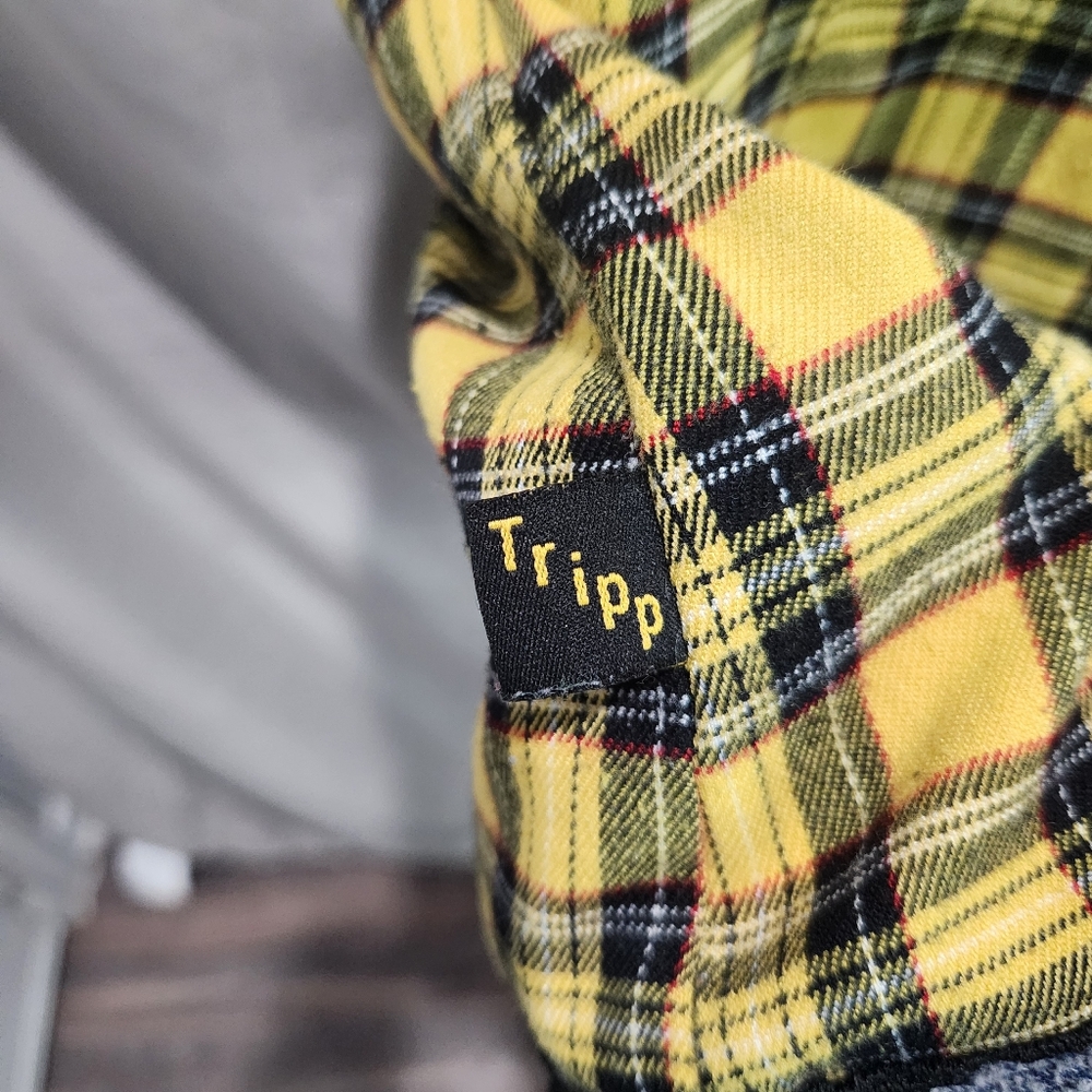 TRIPP NYC Vintage 90s Yellow Plaid Grunge Schoolgirl Dress - Picture 11 of 14